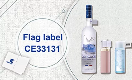 내부에 액체가있는 소매 상품을 위해 설계된 새로운 깃발 라벨