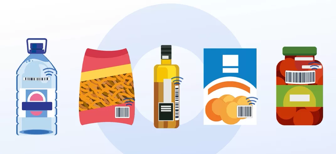 소매점에서 도난 방지 보안에 적용되는 RFID 인레이